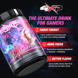 4XP Ultra Nightmare Watermelon Gaming Energy Drink Mix| Low-Caffeine Nootropic Powder with B Vitamins & Watermelon Flavor for Gamers | 50-Serving