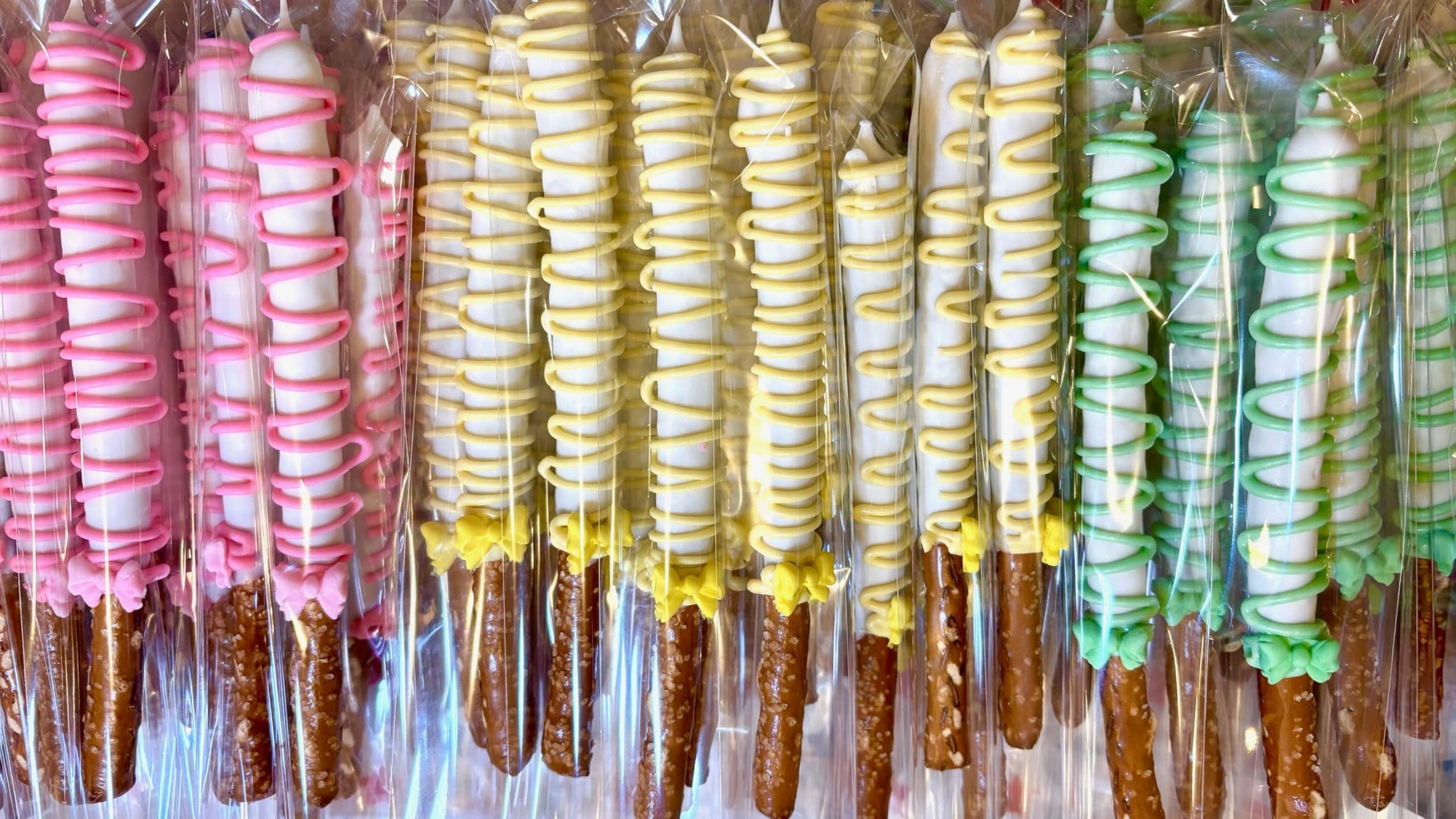 Ronita's bakery Sweet baby blue chocolate covered pretzels 12 Rods