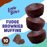 (Value Pack) Little Bites Fudge Brownies, 10 individual packs, (1.8 oz each), Real Chocolate Mini Muffins, 18 oz Multipack