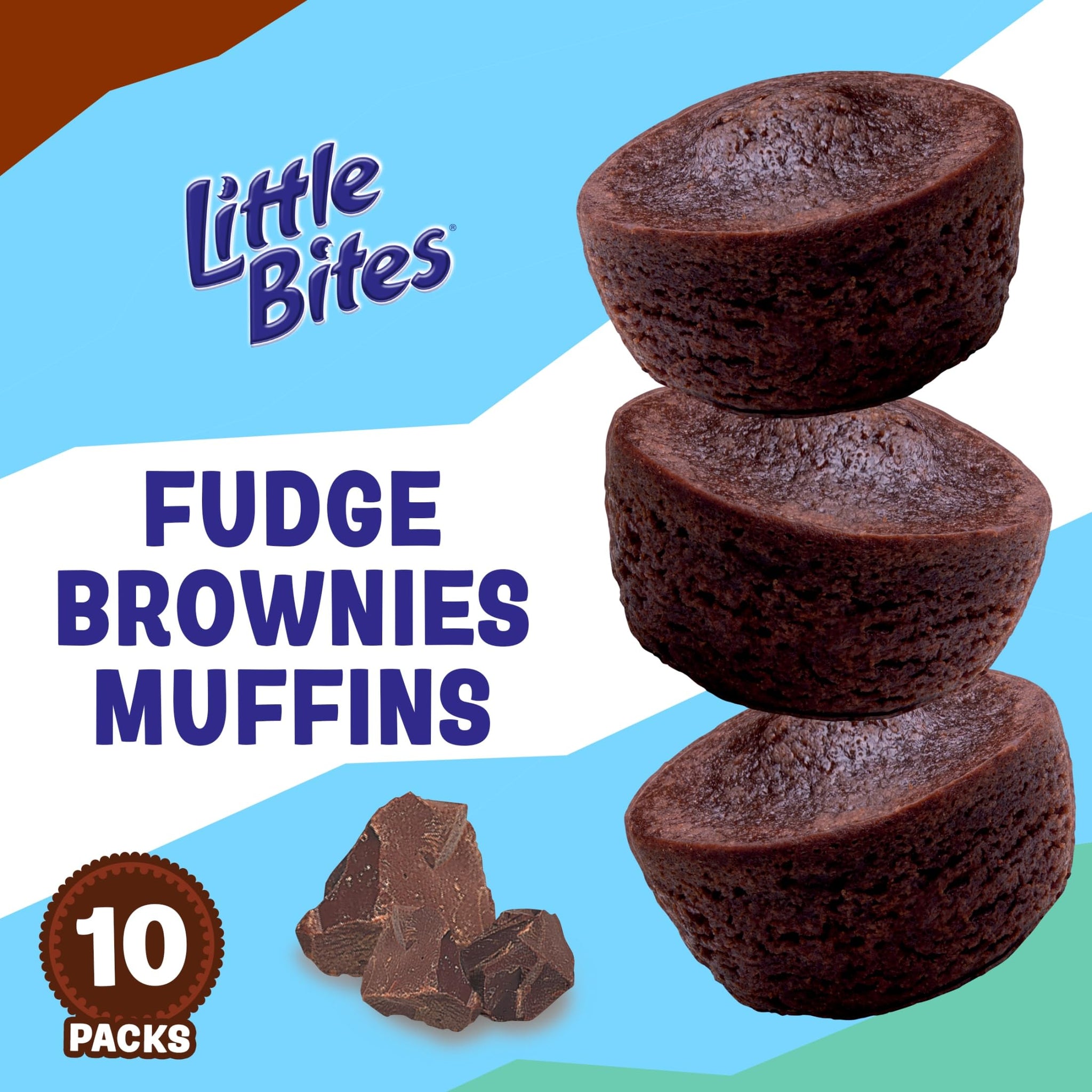 (Value Pack) Little Bites Fudge Brownies, 10 individual packs, (1.8 oz each), Real Chocolate Mini Muffins, 18 oz Multipack