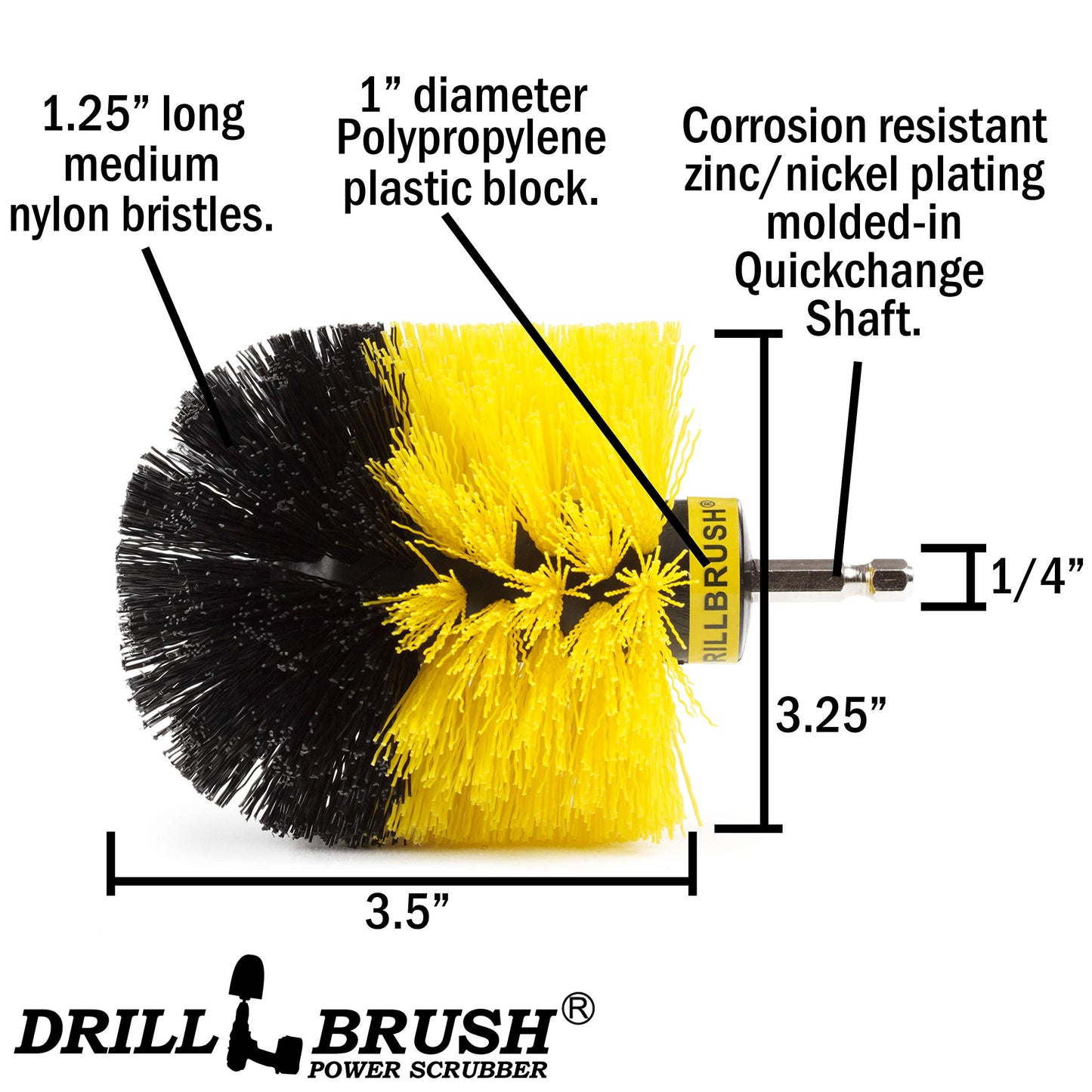 Drill Brush - Bathroom Cleaning Accessories - Shower Cleaner Brush - Scrub Brush - Bath Mat - Bathtub Brush - Sink Brush - Toilet Scrubbing Brush