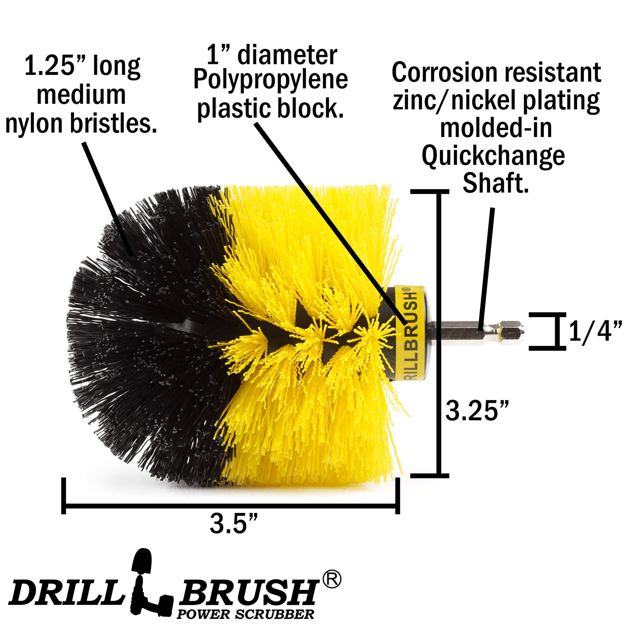 Drill Brush - Bathroom Cleaning Accessories - Shower Cleaner Brush - Scrub Brush - Bath Mat - Bathtub Brush - Sink Brush - Toilet Scrubbing Brush