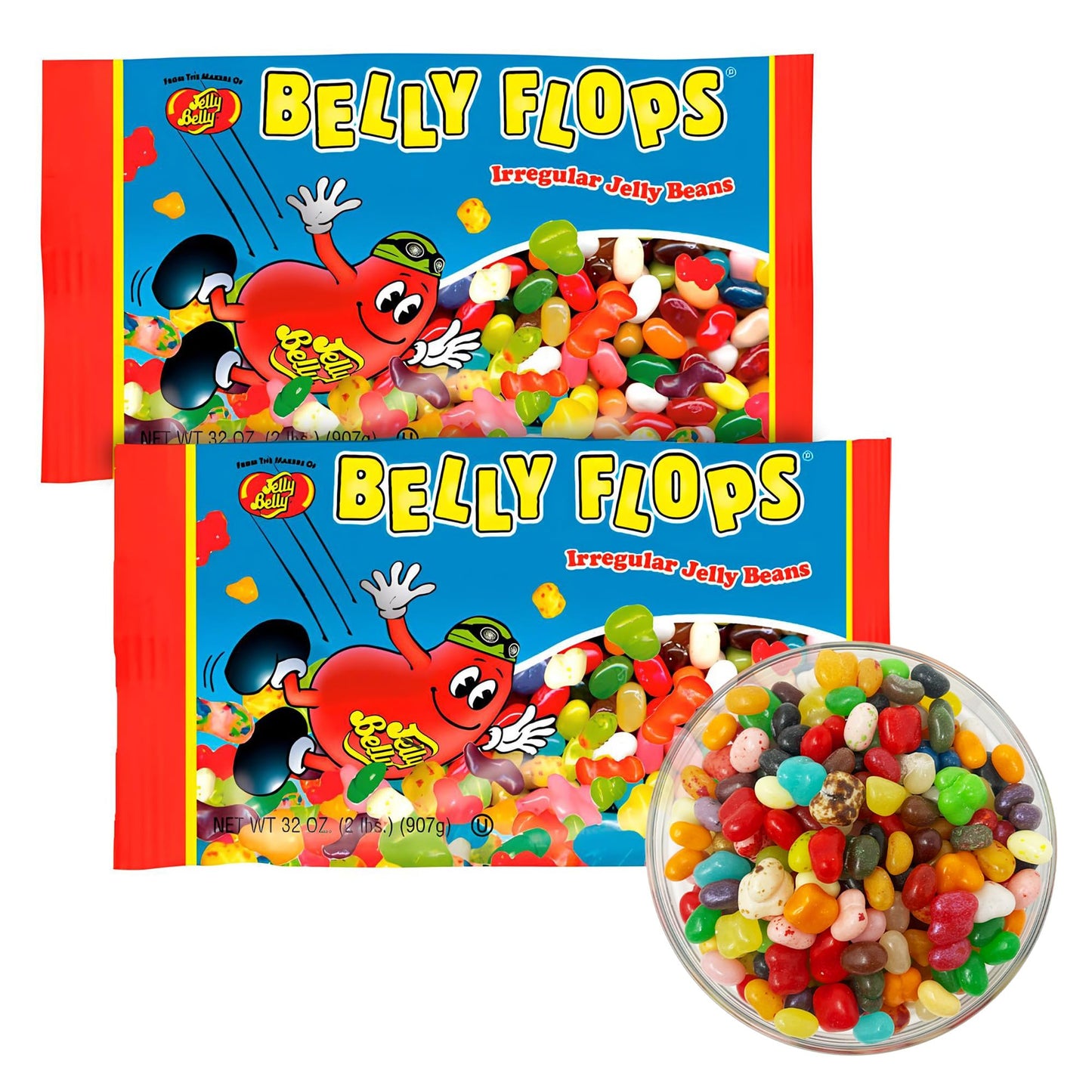 Jelly Belly Belly Flops® Jelly Beans - 2 lb. Bag - 2 Pack - Official, Genuine, Straight from the Source