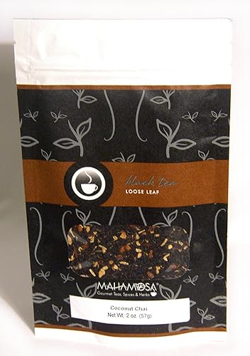 Mahamosa Coconut Chai 2 oz - Black Chai Tea Loose Leaf (Looseleaf) (with ginger root, cinnamon, shredded coconut, ginger, coconut and vanilla flavors)