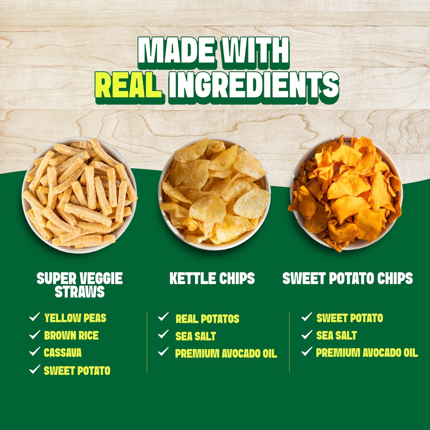 Jackson’s Mixed Snack Variety (1 oz & 1.5oz Pack of 10) - Made with Avocado Oil, Veggie Straws, Sweet Potato Chips & Kettle Chips, Snack Variety Pack