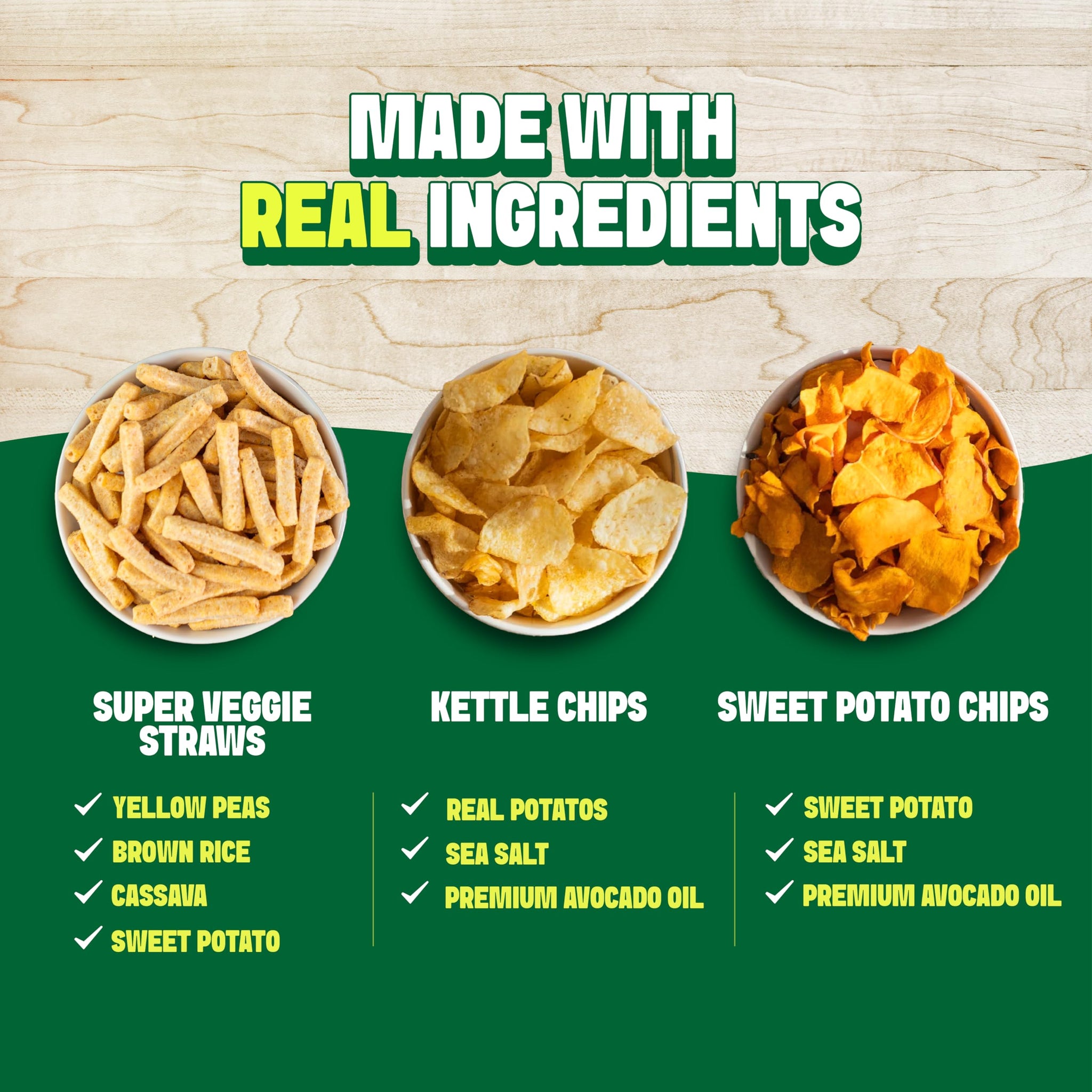Jackson’s Mixed Snack Variety (1 oz & 1.5oz Pack of 10) - Made with Avocado Oil, Veggie Straws, Sweet Potato Chips & Kettle Chips, Snack Variety Pack
