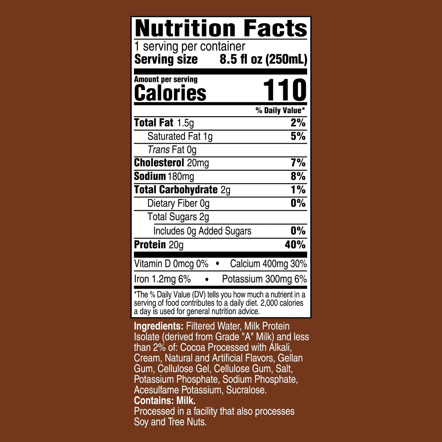 Unjury High Protein Shake Ready to Drink | Chocolate | 20g Grade-A Milk Protein Isolate | Lactose Free | 12 Servings Per Case