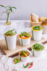 Vegware Compostable 24oz PLA Lined Paper Food Bowls, Case of 500, Disposable, White Round Ice Cream, Oatmeal, Soup Containers, Renewable Plant-Based