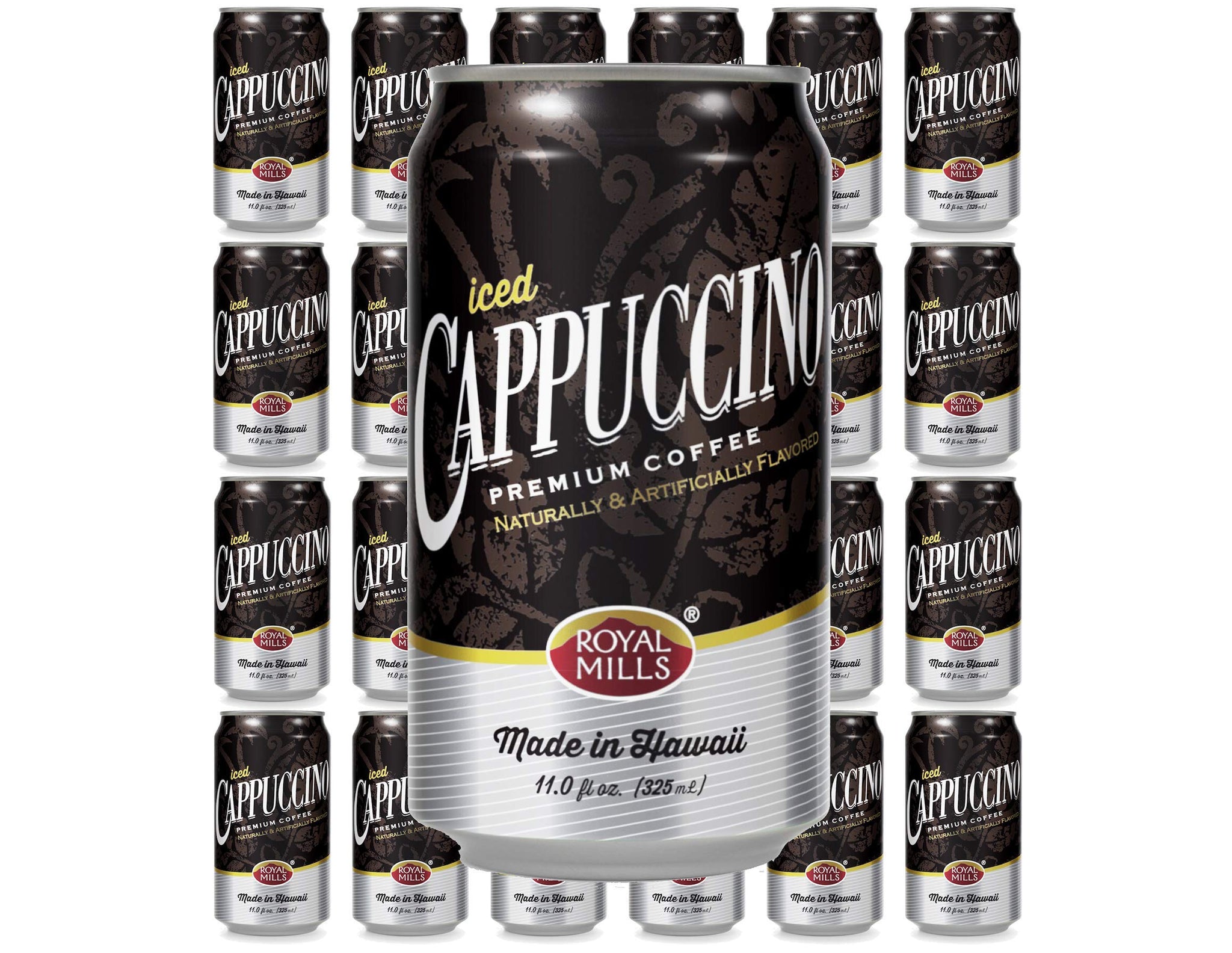 [Pack of 24] Royal Mills Iced Cappuccino, Premium Coffee, Made in Hawaii - 11 Fl Oz