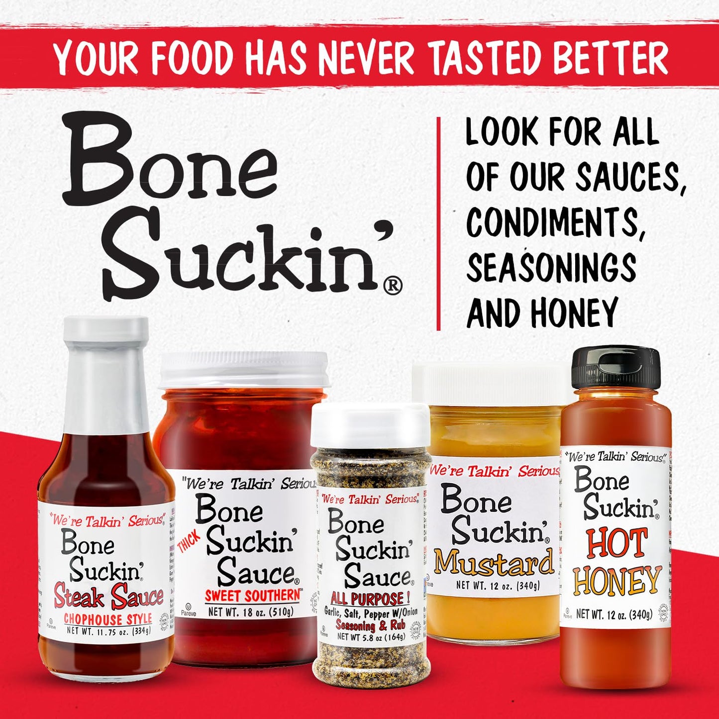 Bone Suckin' Sweet Spicy Mustard, National Champion, Made in the USA, Non-GMO, Gluten-Free, Kosher and has No High Fructose Corn Syrup - 2 Pack (12