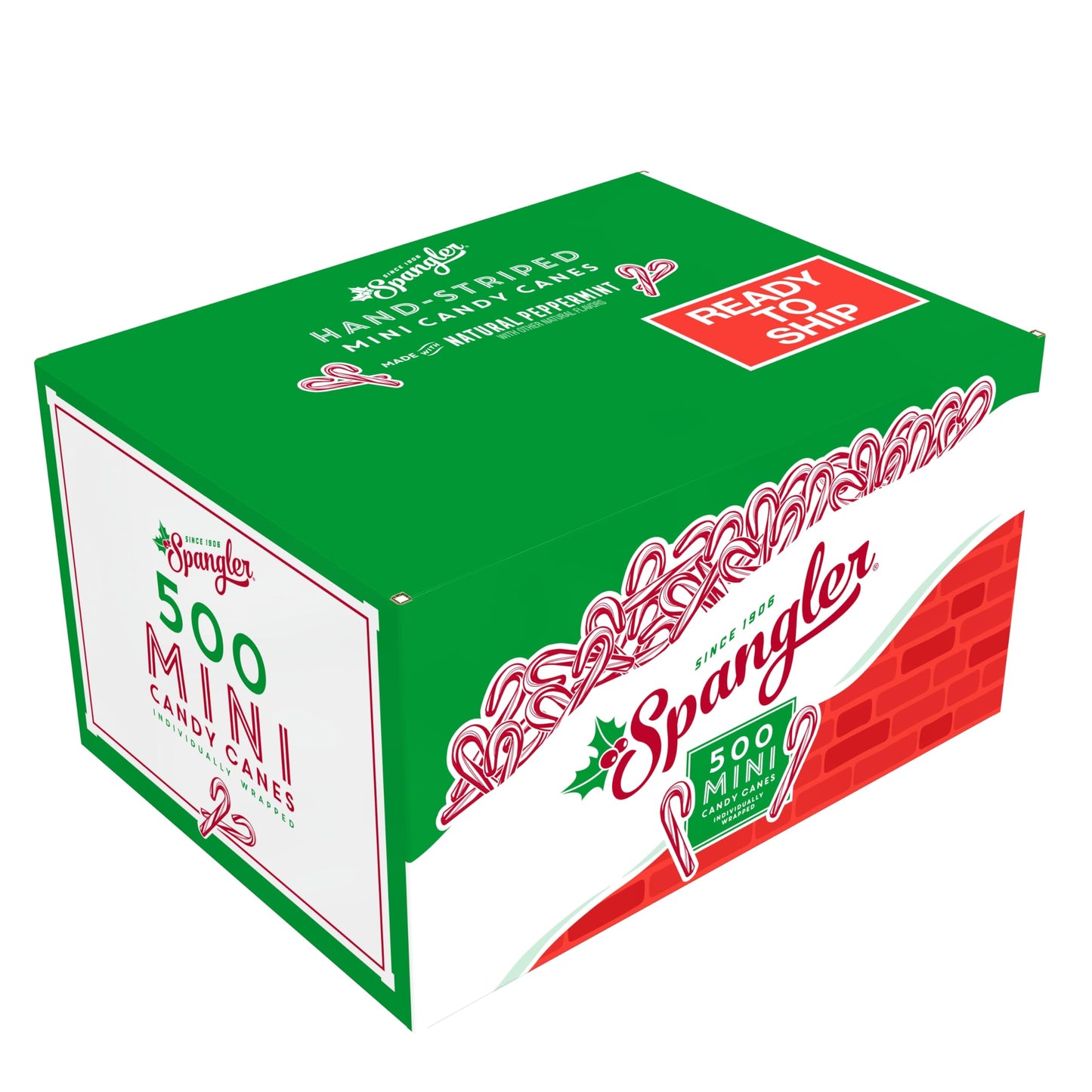 Spangler Red and White Mini Candy Canes - Bulk Individually Wrapped Peppermint Sticks, Small Holiday Treats, Classic Christmas Candy Bulk Pack - 500