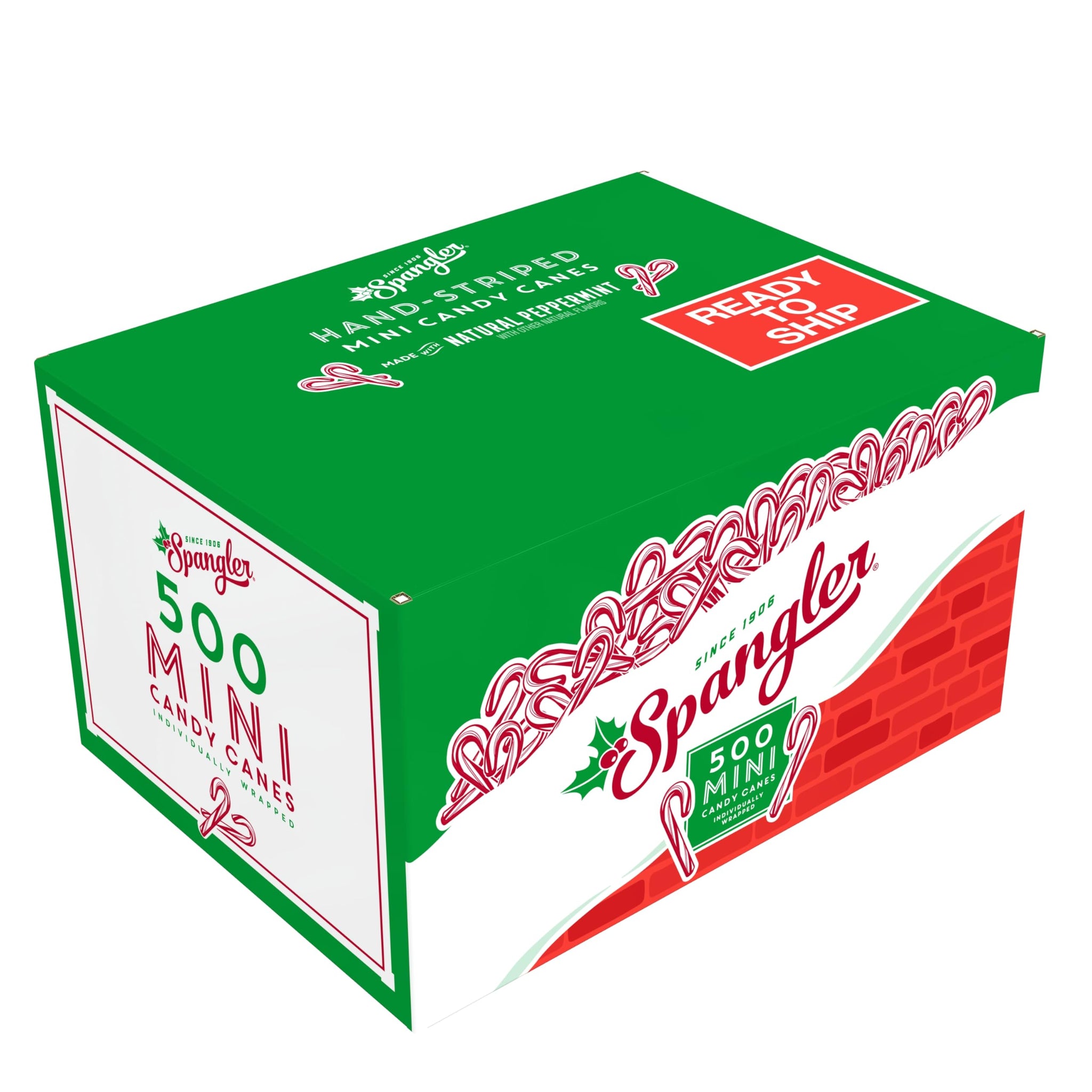 Spangler Red and White Mini Candy Canes - Bulk Individually Wrapped Peppermint Sticks, Small Holiday Treats, Classic Christmas Candy Bulk Pack - 500