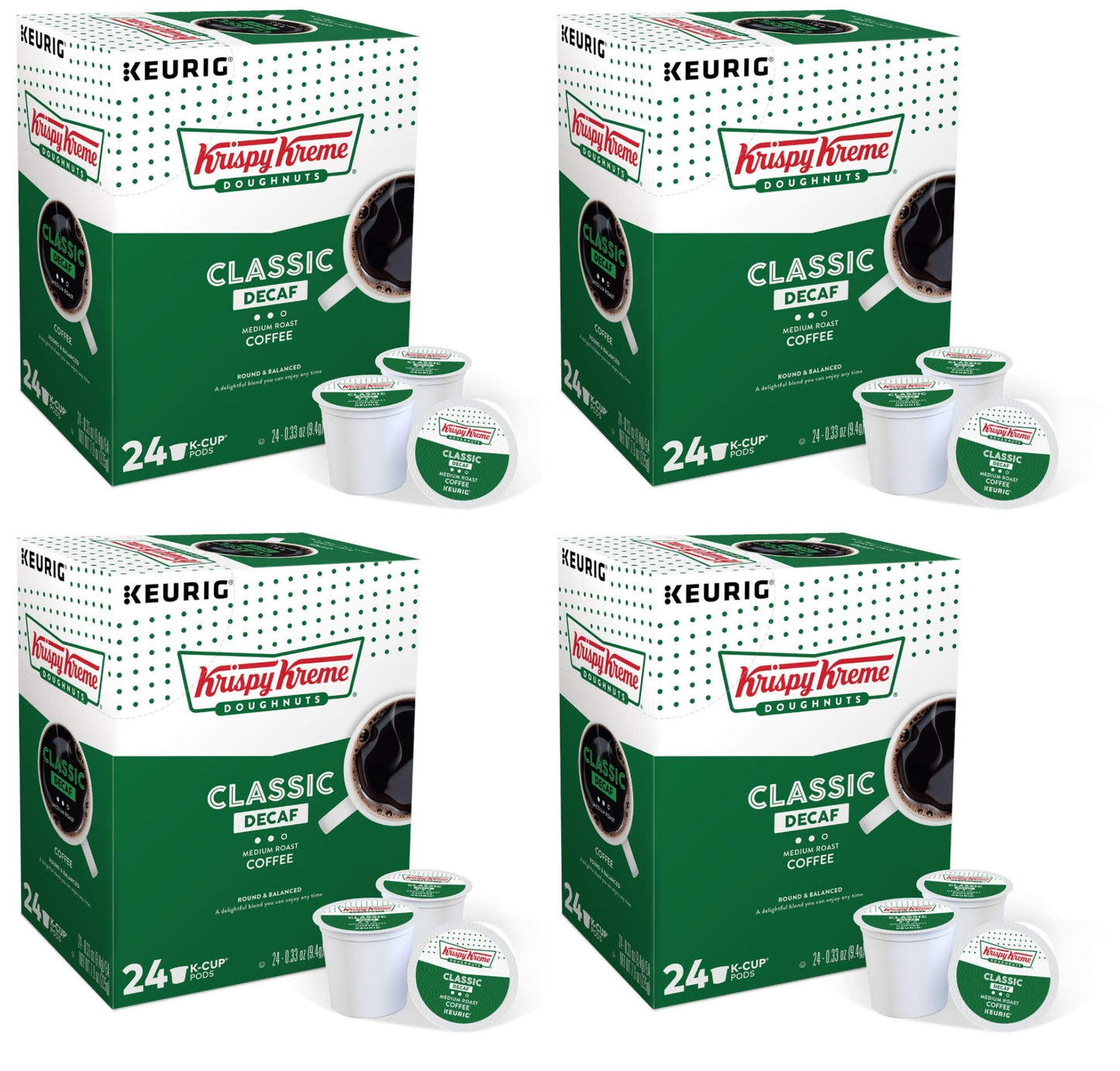 Krispy Kreme Classic Decaf Medium Roast Coffee K-Cups (96 Count)