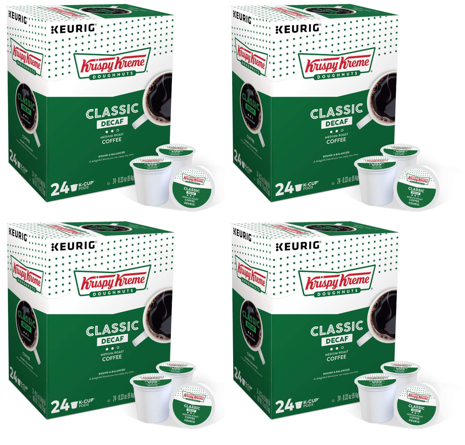 Krispy Kreme Classic Decaf Medium Roast Coffee K-Cups (96 Count)