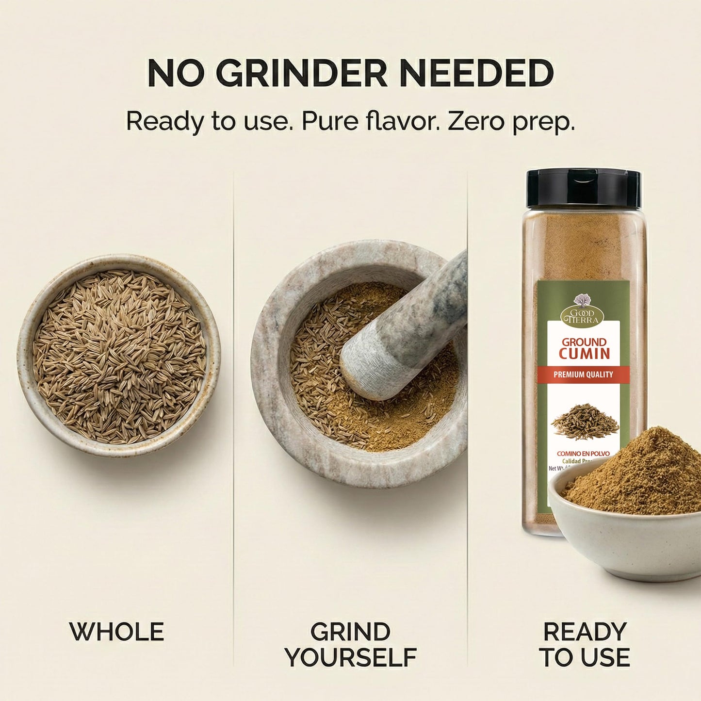 Good Tierra Ground Cumin Powder - 21 oz - Bulk Cumin for Cooking, Spice & Seasoning for Mexican & Indian Food (6 Pack)