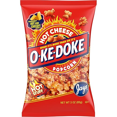 O-Ke-Doke Popcorn, Hot Cheese, 3 oz