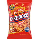 O-Ke-Doke Popcorn, Hot Cheese, 3 oz