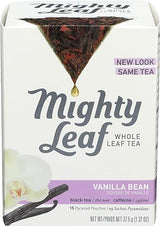 Mighty Leaf Whole Leaf Tea, Vanilla Bean, 15 Tea Bags Individual Pyramid-Style Tea Sachets of Caffeinated Black Tea with Vanilla and Natural Flavors