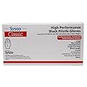 Sysco Nitrile High Performance Gloves, Powder Free, Food Grade, Disposable (100 Gloves Pack) (Large - Black)