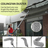 ?Upgrade Anti Rotation ? 24ft High Reach Duster Kit,5-18ft Lightweight Aluminum Alloy Extension Rod,7-Piece Set,210° Steering Head Clean Various