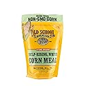 Old School Brand™ Stone Ground Self-Rising White Cornmeal | 16 Ounce Bag, Non-GMO North Carolina White Corn, Southern Style Baking