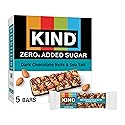Kind Zero Added Sugar Healthy Snacks Bars, Dark Chocolate Nuts & Sea Salt, Gluten Free, High Fiber, Keto Snacks, 5g Protein, 5 Count