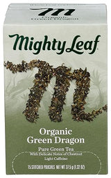 Mighty Leaf Tea Organic Green Dragon Hand-Stitched Tea Bags, 15 ct