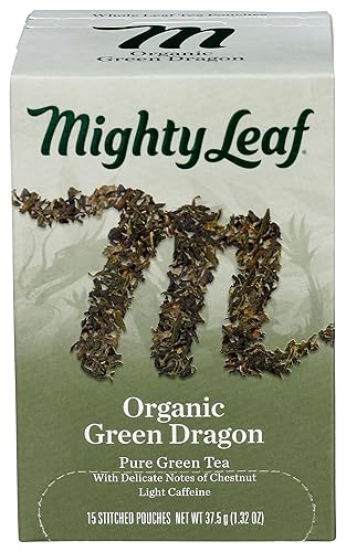 Mighty Leaf Tea Organic Green Dragon Hand-Stitched Tea Bags, 15 ct