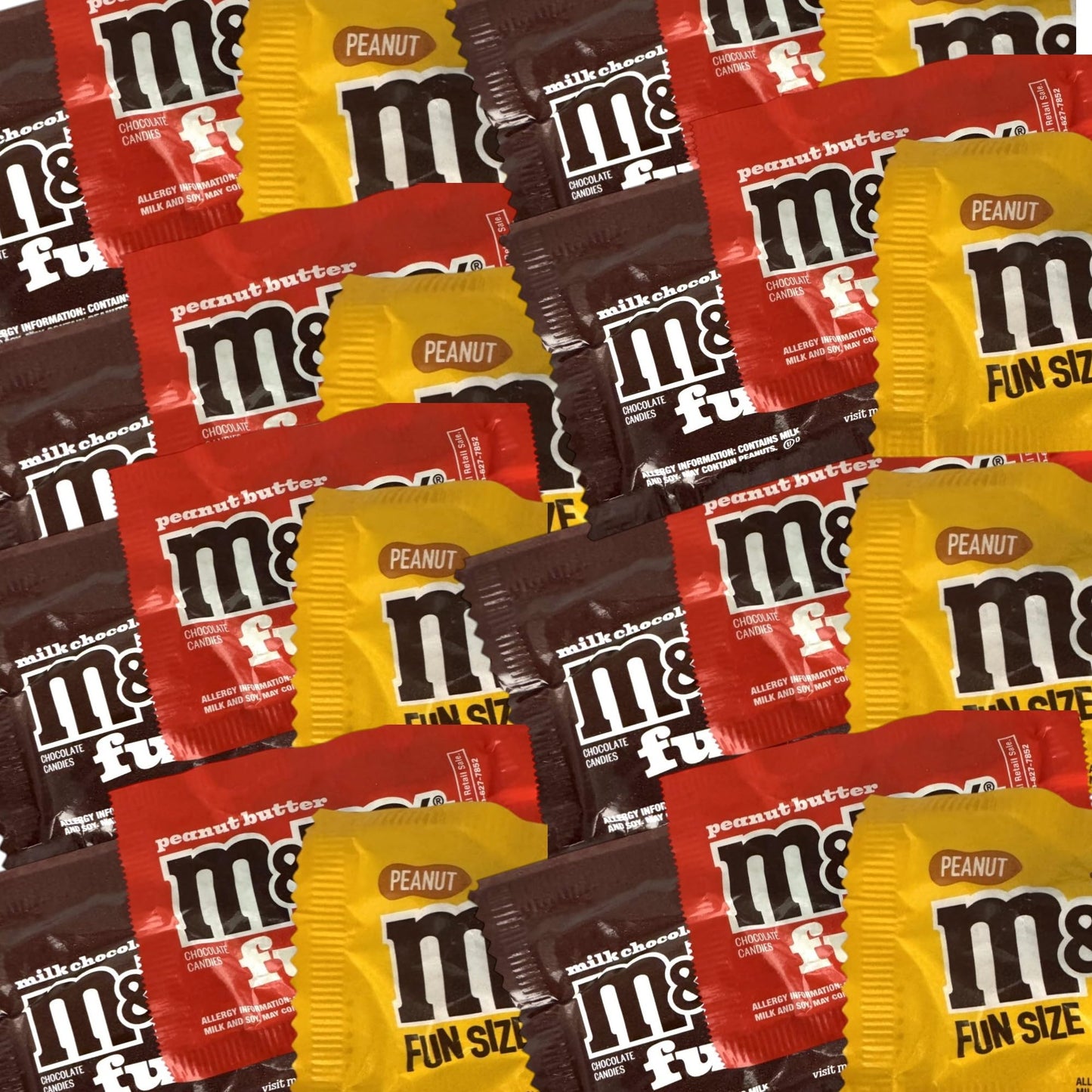MM Assorted Fun Size Packs-1.5 lbs Packs Milk Chocolate, Peanut, and Peanut Butter Combo American Candy Bulk Pantry Party Size Wholesale Multipack