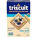 Triscuit Hint of Sea Salt Whole Grain Wheat Crackers, Vegan Crackers, Vegan Snacks, Lunch Snacks, 8.5 oz