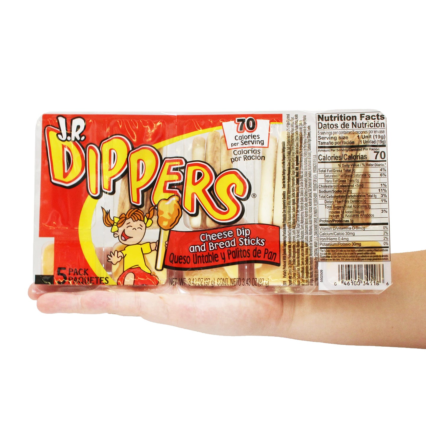 J.R. Dippers Cheese Dip & Bread Sticks Snacks (2 Packs), 2 Pack