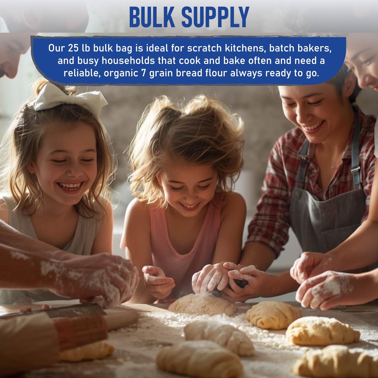 Great River Milling Organic 7 Grain Blend Bread Flour | Unbromated & Unbleached Flour | Non-GMO, Kosher | Stone Ground for Baking, Bread, Muffins