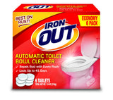 Iron Out Automatic Toilet Bowl Cleaner, 6 Tablets, and Rust Stain Remover Gel Spray