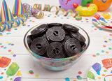 Black Licorice Wheels Candy 1 lb Bulk Bag Soft Chewy Gourmet Spirals Classic Flavor Fresh. Perfect for Snacking Sharing Buffets