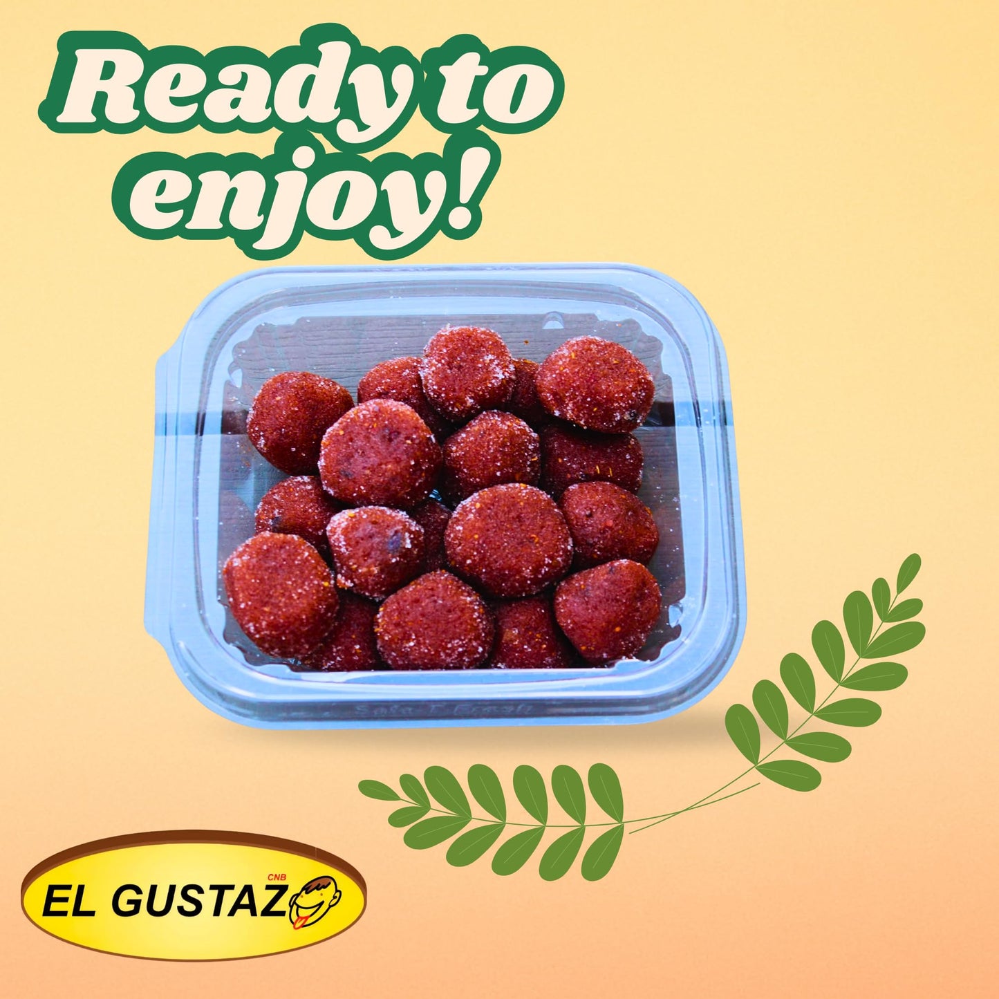El Gustazo Tamarind Balls Candy, Dulce de Tamarindo Natural, Sweet & Tangy Flavor, 8 oz Pack