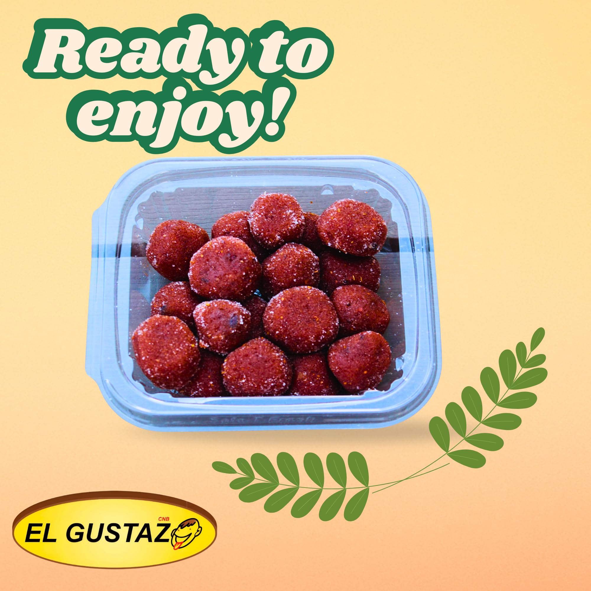 El Gustazo Tamarind Balls Candy, Dulce de Tamarindo Natural, Sweet & Tangy Flavor, 8 oz Pack