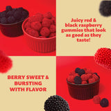 Berries Gummy Candy | 1-Pound Bag | Crunchy Raspberry and Blackberry Chews | Black & Red Candy for Parties, Buffets, and Treat Bags | Fun Crunchy