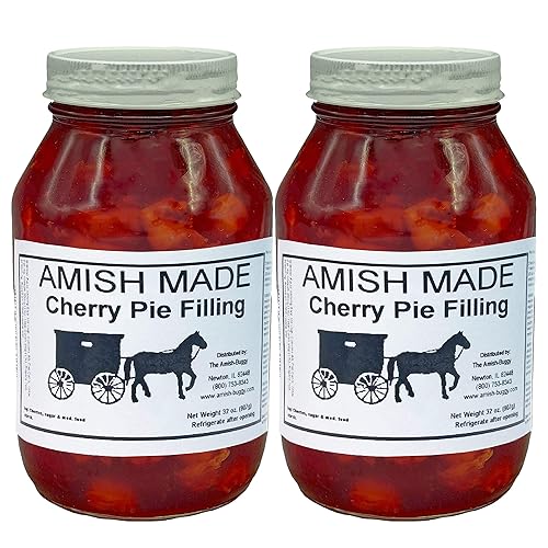 Amish Pie Filling and Topping Cherry - TWO 32 Oz Jars