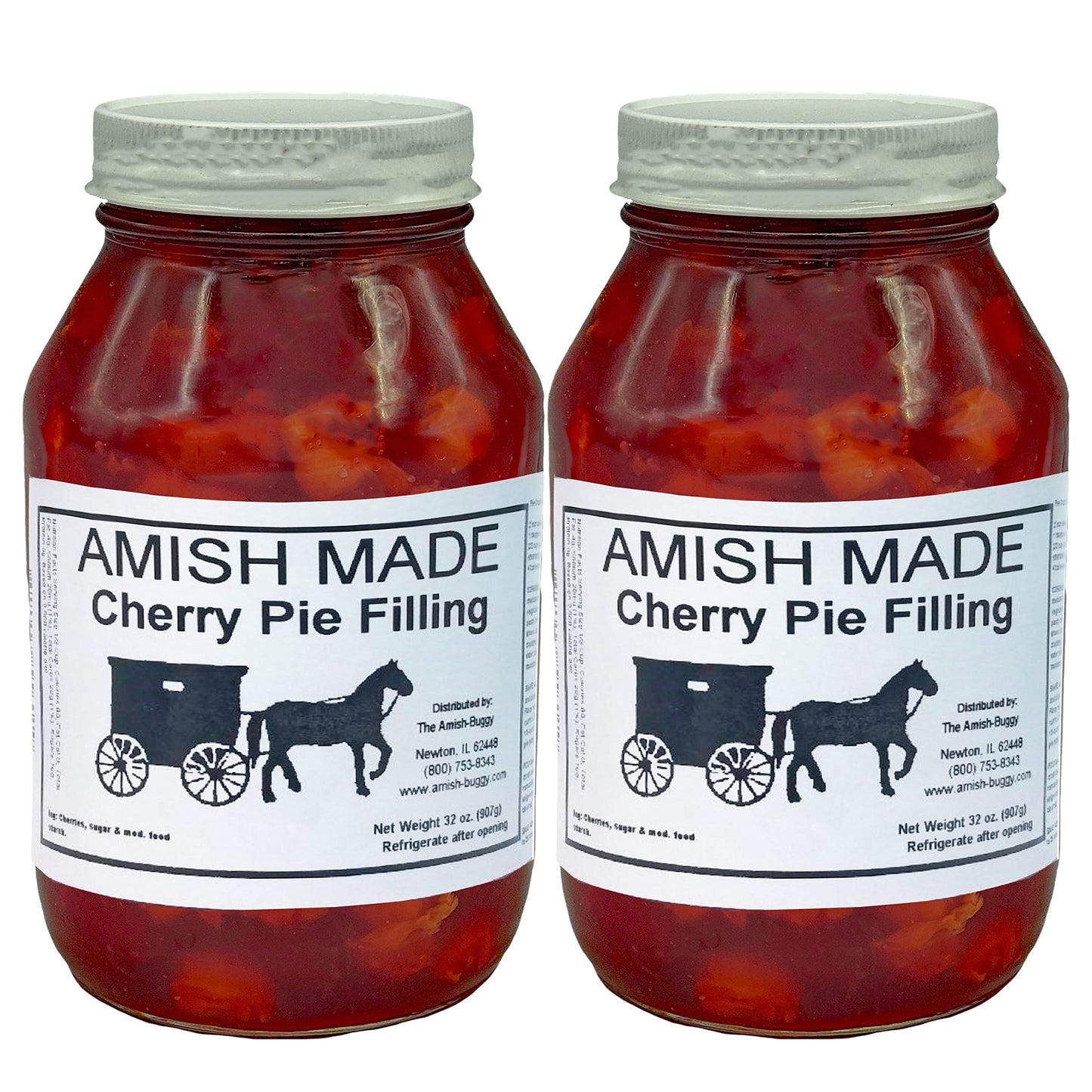 Amish Pie Filling and Topping Cherry - TWO 32 Oz Jars
