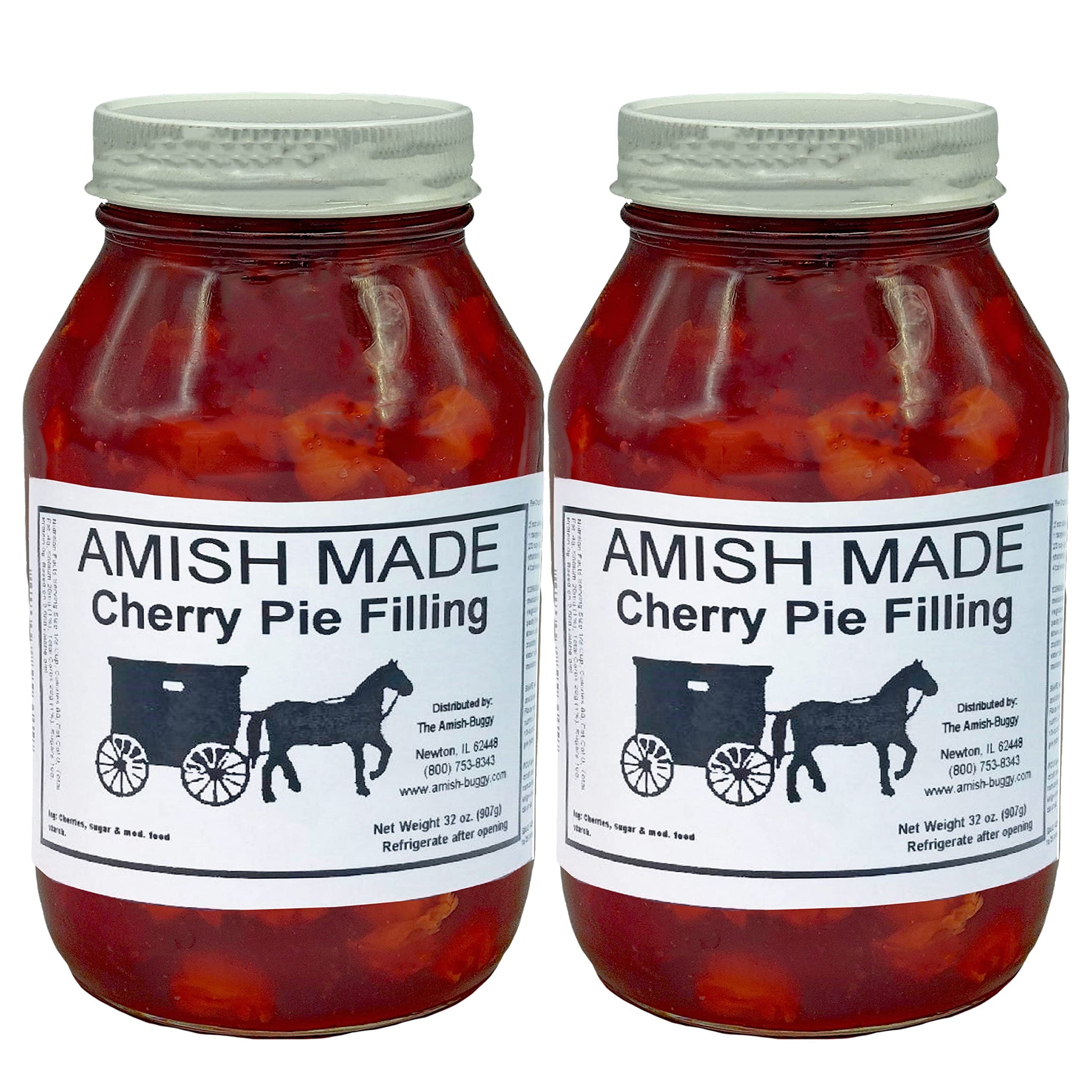 Amish Pie Filling and Topping Cherry - TWO 32 Oz Jars