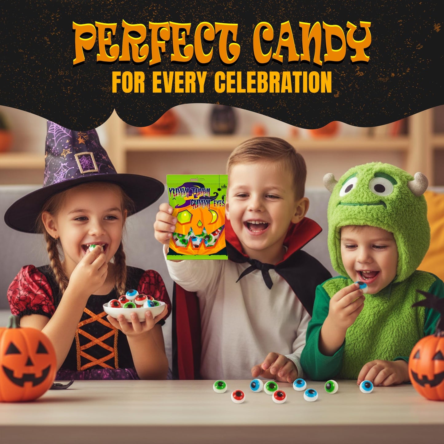 Fusion Select 1 Pack Halloween Eyeball Gummy Candy Mix Creepy Party Bag Favors For Trick Or Treat - Scary Novelty Chewy Bites