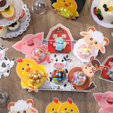 Motiskyy 30 Pack Farm Animal Candy Card with Clear Candy Domes Chocolate Holder Cards for Farm Themed Farmhouse Party Birthday Shower DIY Gift