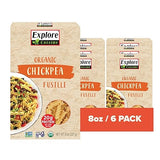 Explore Cuisine Organic Chickpea Fusilli - Pack of 6 (8 oz) - Easy-to-Make Gluten Free Chickpea Pasta - High in Plant Protein & Fiber - Non-GMO - 24