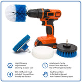RevoClean 4 Piece Scrub Brush Power Drill Attachments-All Purpose Time Saving Kit-Perfect for Cleaning Grout, Tile, Counter, Shower, Grill, Floor