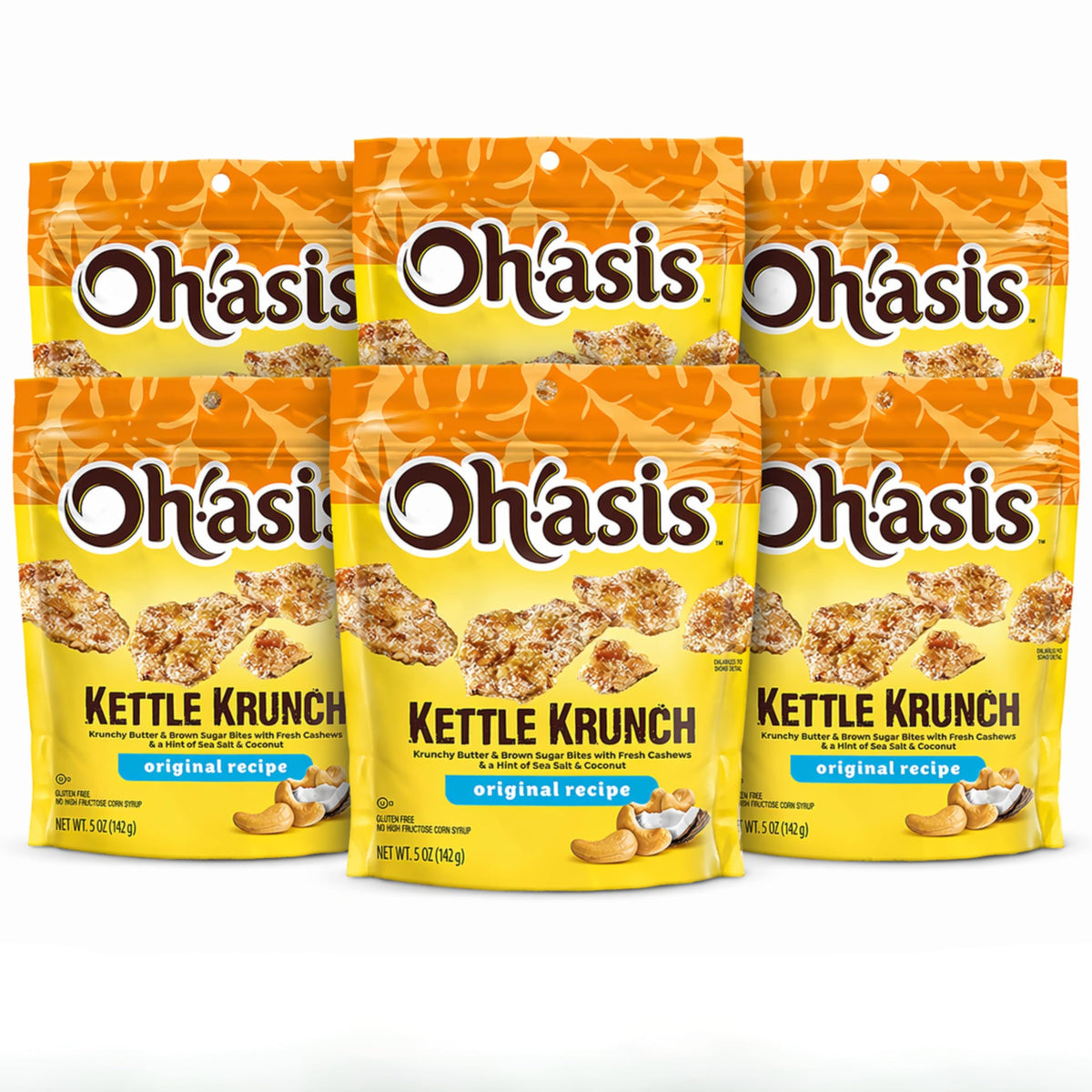 5 OZ Original Coconut Cashew Crunch, Pack of 6 Pouches