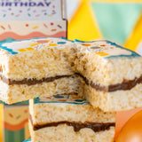 Happy Birthday Gourmet Sweet Treat Gift Box with 1 Delicious Jumbo Chocolate Caramel Crispy Treat - Ready-to-Gift Birthday Treat Box for Women, Men