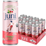 Juni Sparkling Adaptogen Drink with Ashwagandha, Lion’s Mane & Reishi Mushrooms | Green Tea for Focus, Zero Sugar, 5 Calories | Decaffeinated, Non