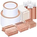 Sylans 700PCS Rose Gold Lace Disposable Dinnerware Set for 100 Guests, Plastic Plates Set Elegant Heavy Duty 200 Dinner Dessert Plates, 100
