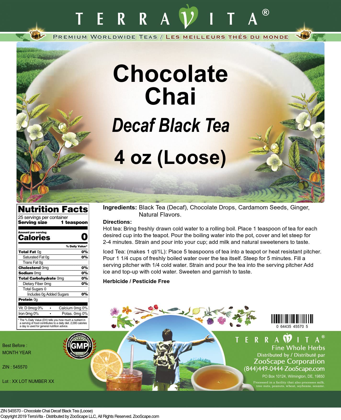 Chocolate Chai Decaf Black Tea (Loose) (4 oz, ZIN: 545570)