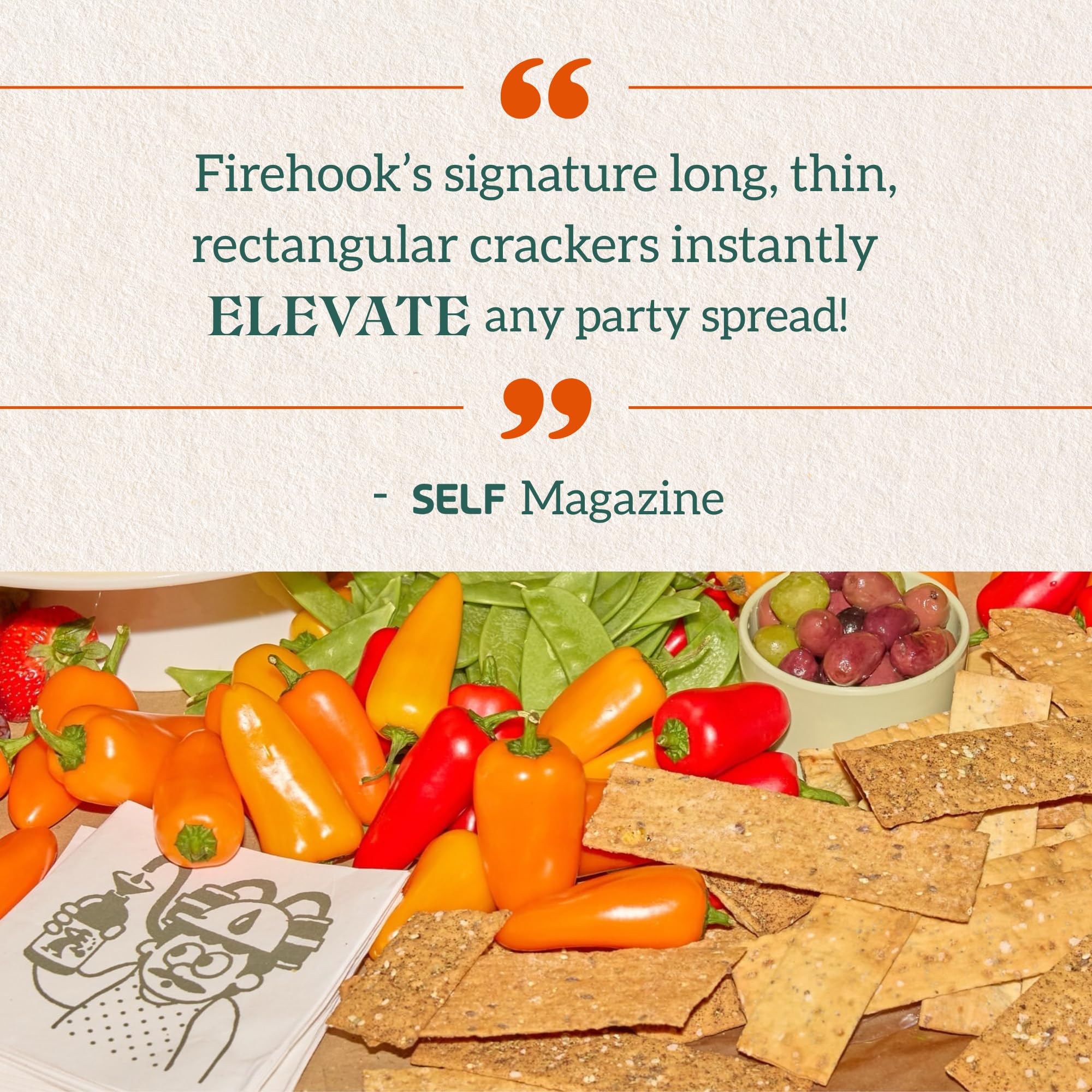 Firehook Avocado Oil, Sea Salt & Chive Crackers - Artisan Baked, Uniquely Crunchy, Made with Organic Ingredients - USDA Organic, Non-GMO, Kosher - 5.5